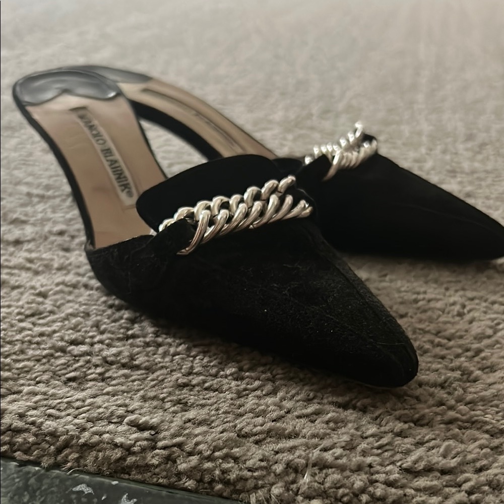 Manolo Blahnik Black Women Shoes